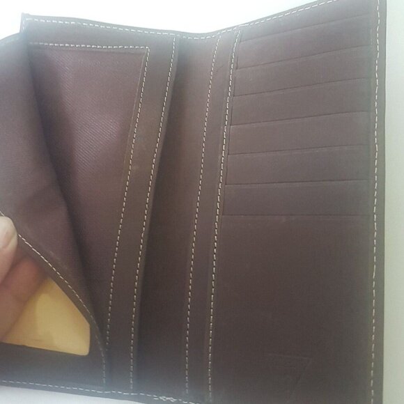 GUESS USA Vintage Suede Like Wallet Soft 7" X 3.5" Brown Unisex with Tote Lot - Picture 10 of 10